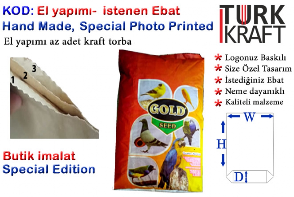 Az adet numunelik kraft torba imalatı yapılır Kraft Torba Kraft Kağıt Çimento Torbası