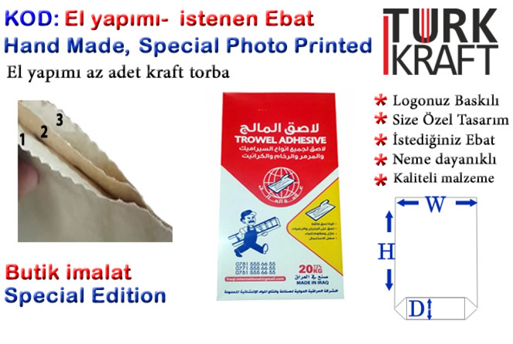 Az adet Kraft Torba İmalatı yapılır Kraft Bag Kraft paper Cement Bag